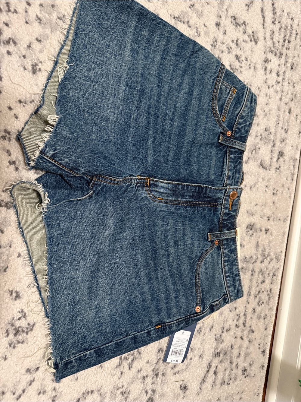 Universal Thread Indigo Blue Denim Shorts with Copper Hardware